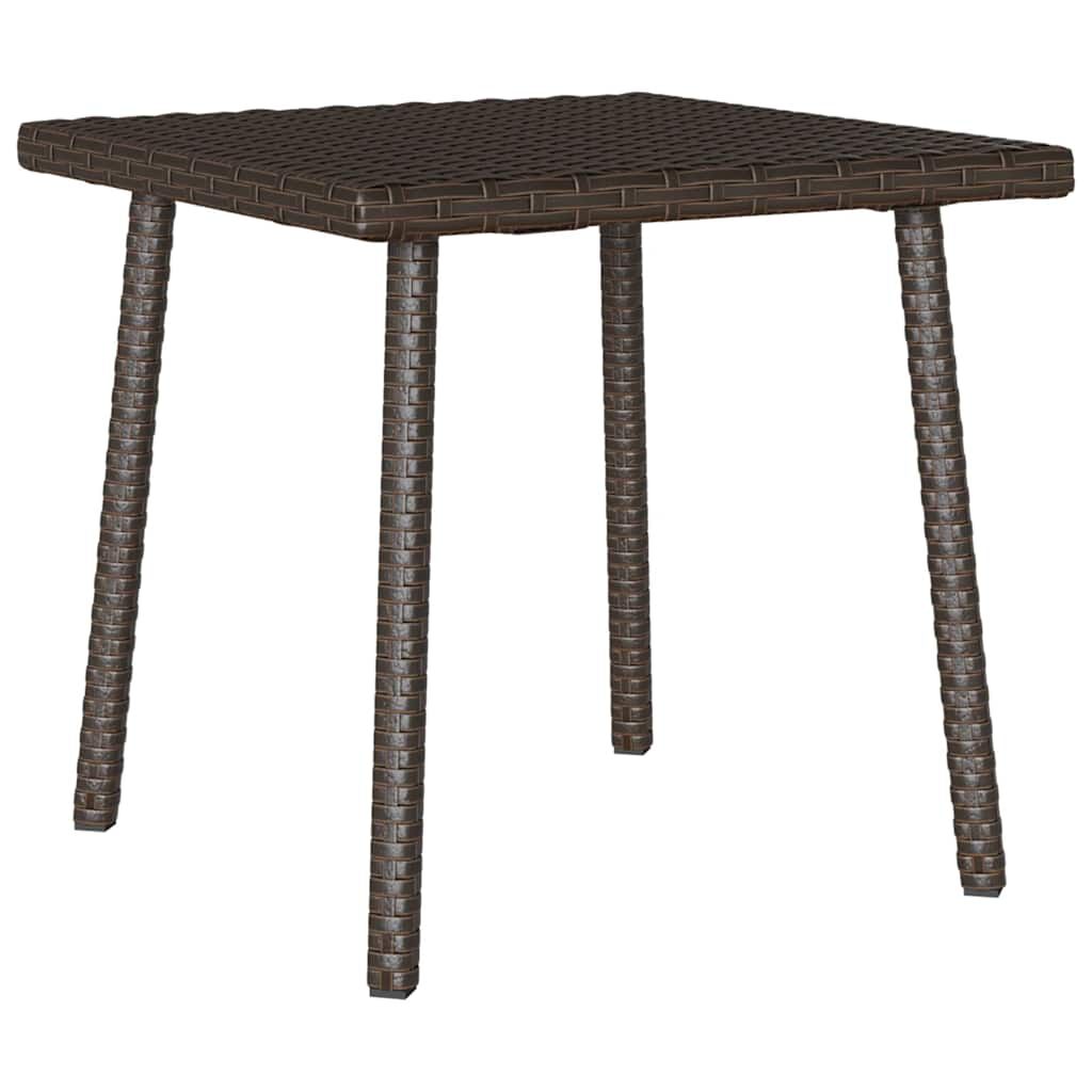 vidaXL Κήπος Τραπέζι καφέ ορθογώνιο καφέ 40x40x37 cm Poly Rattan