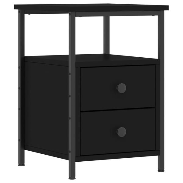 vidaXL Κομοδίνο Μαύρο 34 x 35,5 x 50 εκ. από Επεξεργασμένο Ξύλο