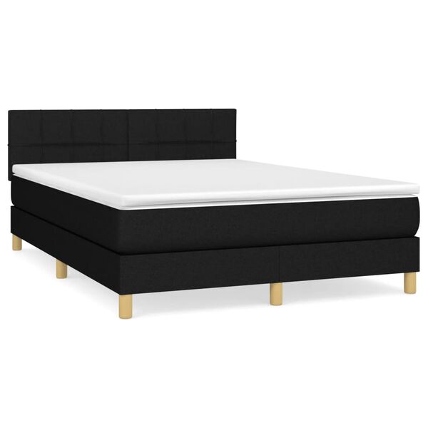 vidaXL &Kappa;&rho;&epsilon;&beta;ά&tau;&iota; Boxspring &mu;&epsilon; &Sigma;&tau;&rho;ώ&mu;&alpha; &Mu;&alpha;ύ&rho;&omicron; 140x190 &epsilon;&kappa;. &Upsilon;&phi;&alpha;&sigma;&mu;ά&tau;&iota;&nu;&omicron;