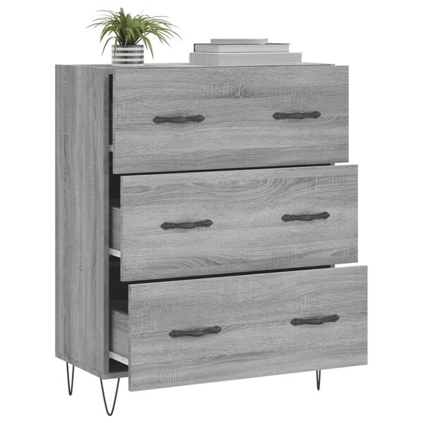 vidaXL Ντουλάπι Γκρι Sonoma 69,5 x 34 x 90 εκ. από Επεξεργασμένο Ξύλο