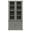 vidaXL Βιτρίνα VIGO Γκρι 85 x 35 x 170 εκ. από Μασίφ Ξύλο Πεύκου