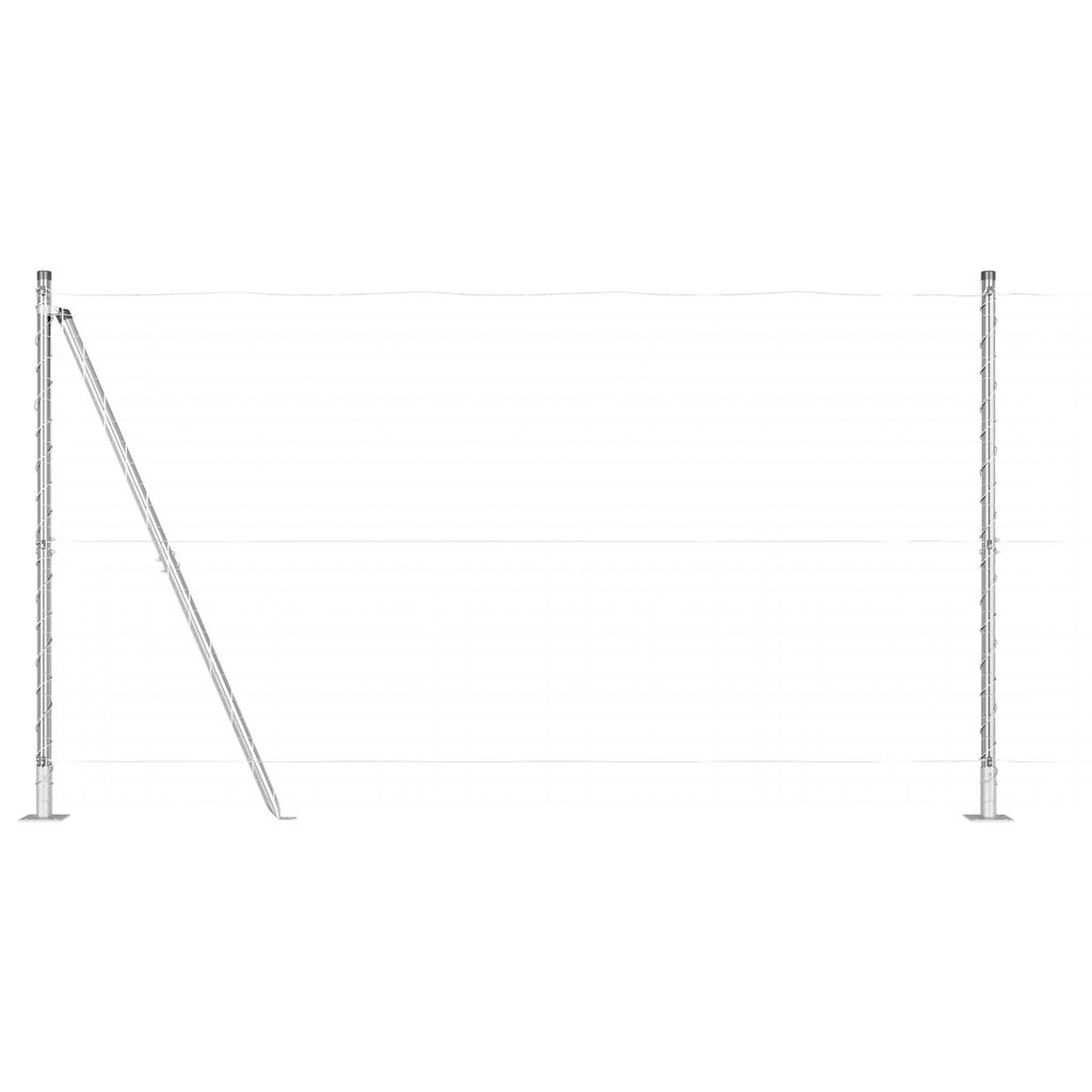 vidaXL Στερεωμένα πόδια φence με βάση 7 τεμ Ø32mm 68,5cm Γαλβανισμένο Ατσάλι
