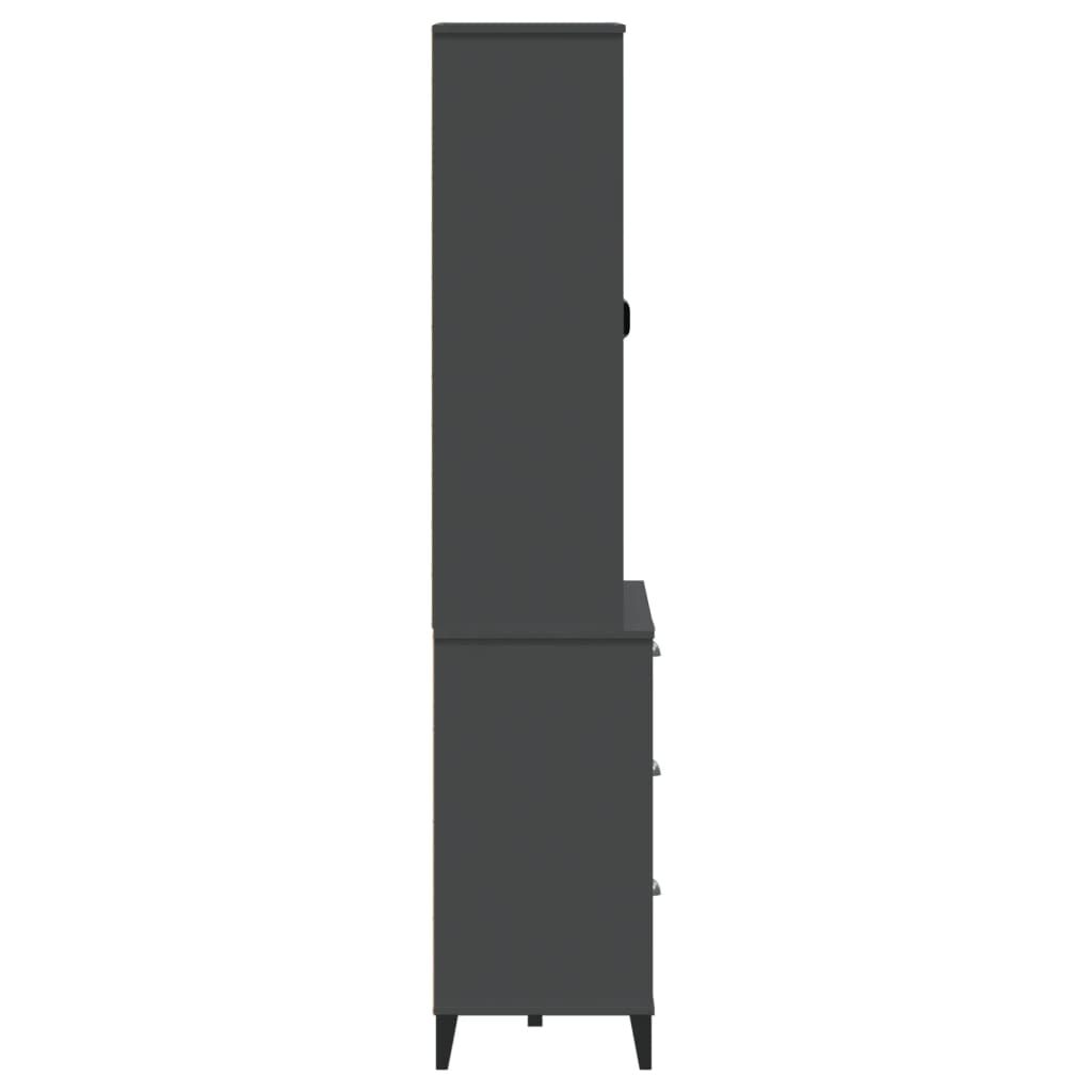 vidaXL Ντουλάπι Ψηλό VIKEN Ανθρακί Γκρι 80x40x190εκ. Μασίφ Ξύλο Πεύκου