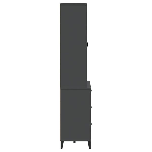 vidaXL Ντουλάπι Ψηλό VIKEN Ανθρακί Γκρι 80x40x190εκ. Μασίφ Ξύλο Πεύκου