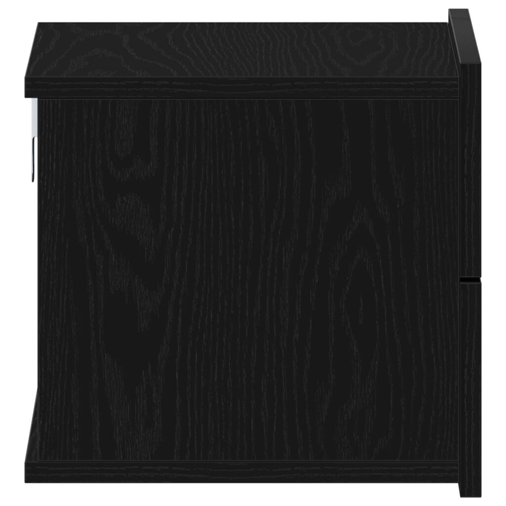 vidaXL Κομοδίνο Μαύρο Δρύς 40x30x30 εκ Επεξεργασμένο Ξύλο