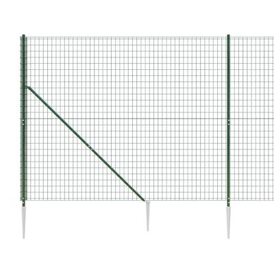 vidaXL Συρματόπλεγμα Περίφραξης Πράσινο 1,4 x 25 μ. με Καρφωτές Βάσεις