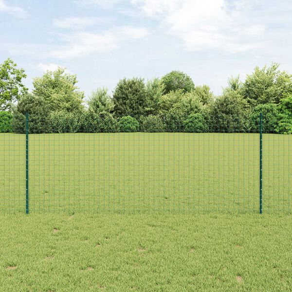vidaXL Πό posts φράχτη 22 pcs Πράσινο 140 cm Ατσάλι