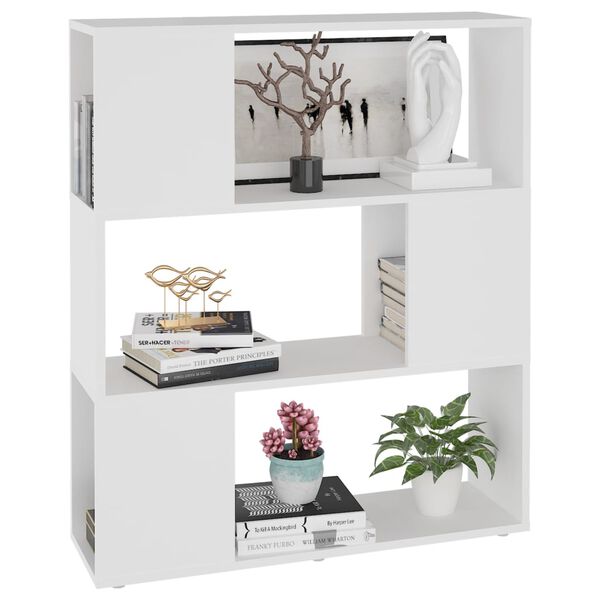 vidaXL Βιβλιοθήκη/Διαχωριστικό Χώρου Λευκό 80x24x94 εκ. Μοριοσανίδα