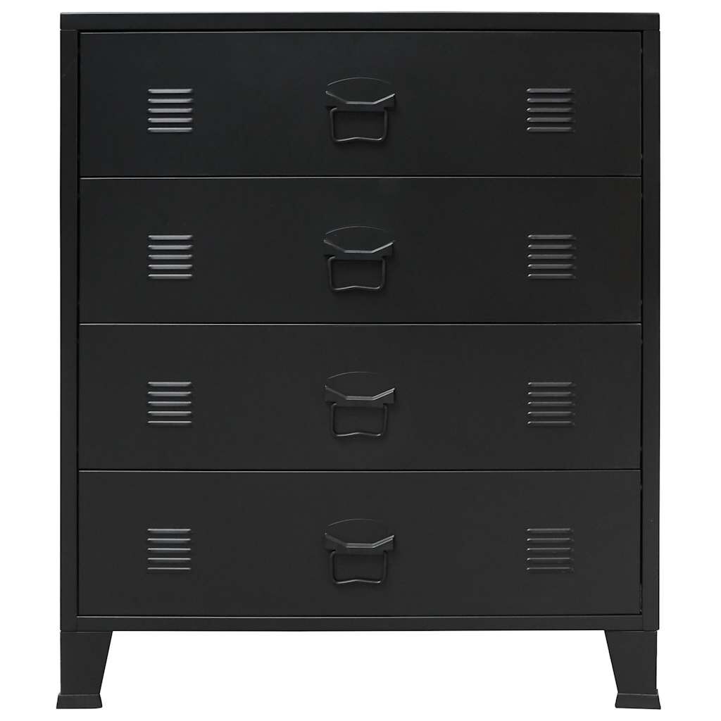 vidaXL Συρταριέρα με Βιομηχανικό Στιλ Μαύρη 78 x 40 x 93 εκ. Μεταλλική