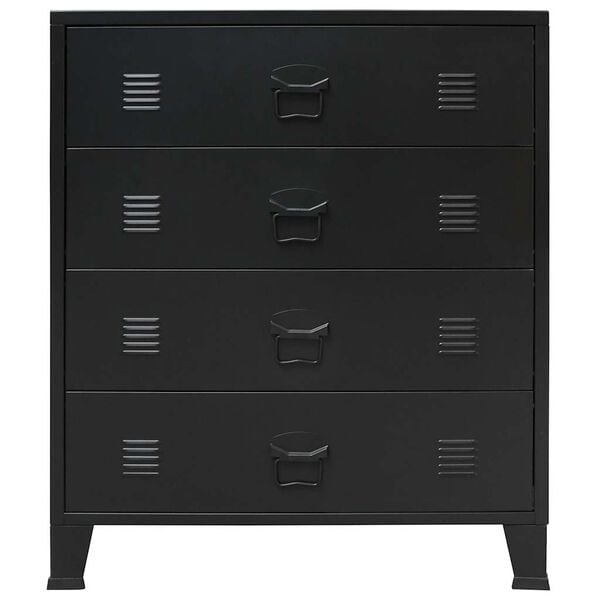 vidaXL Συρταριέρα με Βιομηχανικό Στιλ Μαύρη 78 x 40 x 93 εκ. Μεταλλική