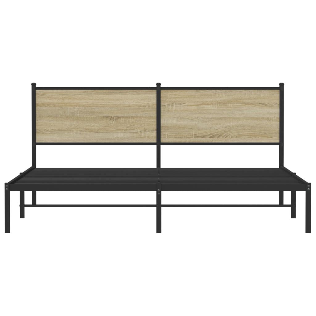 vidaXL Σκελετός Κρεβ. Χωρίς Στρώμα Sonoma Δρυς 160x200 εκ. Μεταλλικό