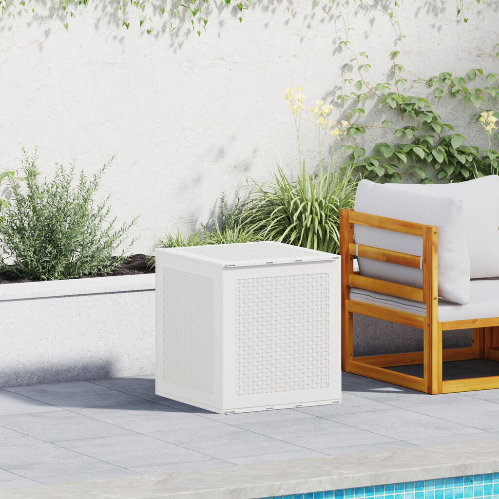 vidaXL Σακούλα Αποθήκευσης Κήπου Λευκή 55x53x57 εκ PP