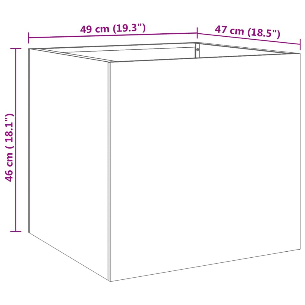 vidaXL Ζαρντινιέρα Ασημί 49 x 47 x 46 εκ. από Ανοξείδωτο Ατσάλι