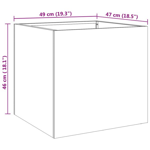 vidaXL Ζαρντινιέρα Ασημί 49 x 47 x 46 εκ. από Ανοξείδωτο Ατσάλι