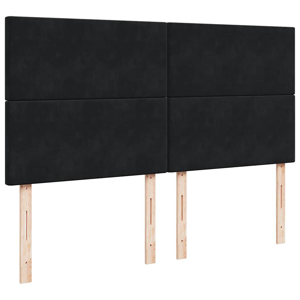 vidaXL Οθωμανικό κρεβάτι με στρώματα & LEDs Μαύρο 160x200cm Velvet
