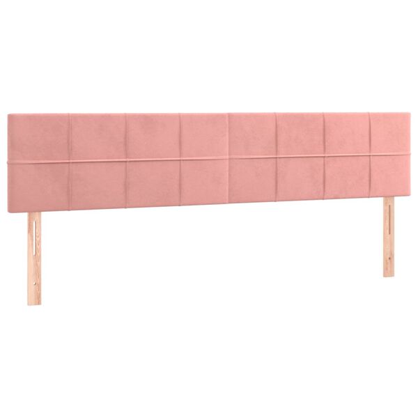 vidaXL Κρεβάτι Boxspring με Στρώμα Ροζ 200x200 εκ. Βελούδινο