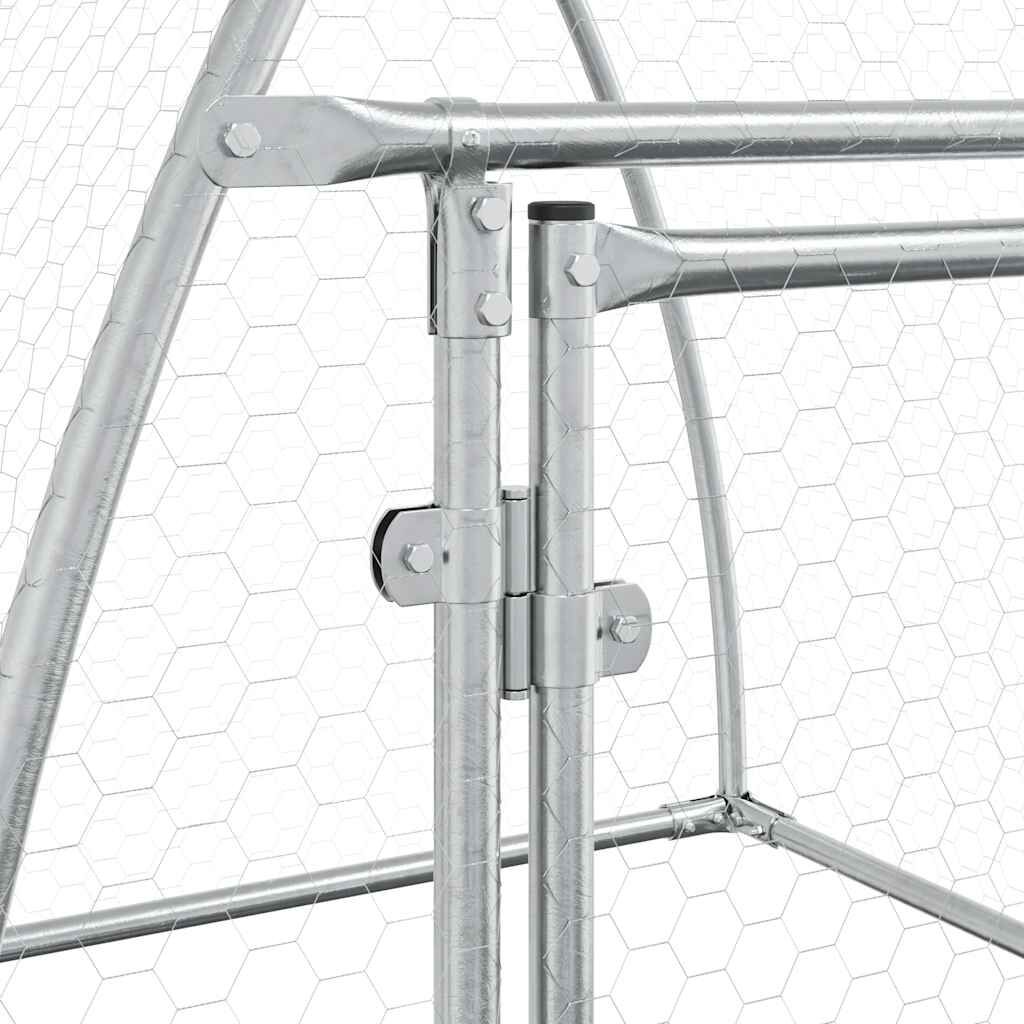 vidaXL Κοτέτσι - Κλουβί Ασημί 100x105x120 εκ. από Γαλβανισμένο Χάλυβα