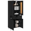 vidaXL Highboard &Mu;&alpha;ύ&rho;&eta; &Omicron;&xi;&upsilon;ά 69,5 x 34 x 180 &epsilon;&kappa;. &Epsilon;&pi;&epsilon;&xi;&epsilon;&rho;&gamma;&alpha;&sigma;&mu;έ&nu;&omicron; &xi;ύ&lambda;&omicron;