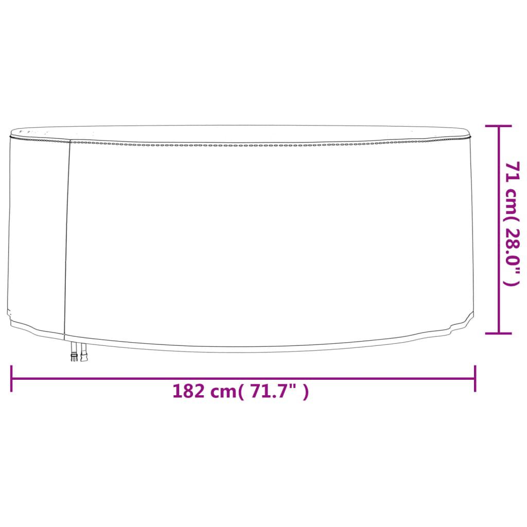vidaXL Καλύμματα Επίπλων Κήπου 2τεμ. Ø 182x71 εκ. 420D Ύφασμα Oxford