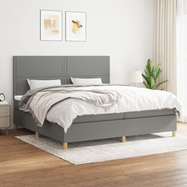 vidaXL &Kappa;&rho;&epsilon;&beta;ά&tau;&iota; Boxspring &mu;&epsilon; &Sigma;&tau;&rho;ώ&mu;&alpha; &Sigma;&kappa;&omicron;ύ&rho;&omicron; &Gamma;&kappa;&rho;&iota; 200x200 &epsilon;&kappa;. &Upsilon;&phi;&alpha;&sigma;&mu;ά&tau;&iota;&nu;&omicron;