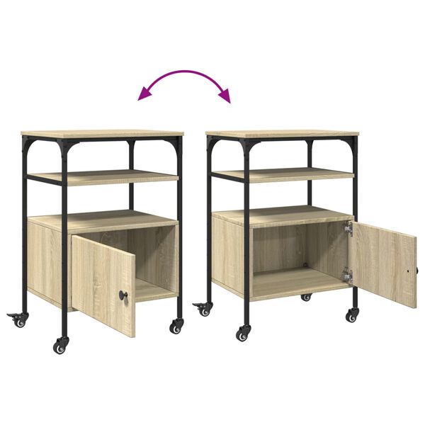 vidaXL Βάση Εκτυπωτή 3 Επιπέδων Sonoma Δρυς 50x40x76 εκ Επεξ. Ξύλο