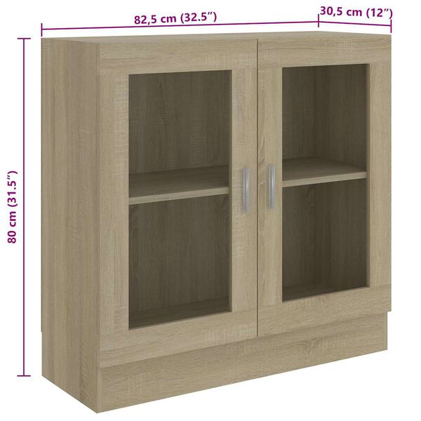 vidaXL Βιτρίνα Χρώμα Sonoma Δρυς 82,5 x 30,5 x 80 εκ. Επεξ. Ξύλο
