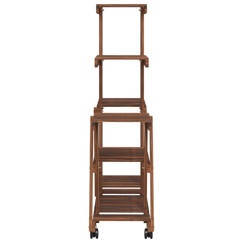 vidaXL Βάση Λουλουδιών Τροχήλατη 95x25x101 εκ. από Μασίφ Ξύλο Ελάτης