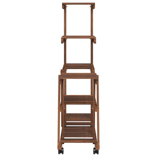 vidaXL Βάση Λουλουδιών Τροχήλατη 95x25x101 εκ. από Μασίφ Ξύλο Ελάτης