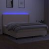vidaXL &Kappa;&rho;&epsilon;&beta;ά&tau;&iota; Boxspring &mu;&epsilon; &Sigma;&tau;&rho;ώ&mu;&alpha; & LED &Kappa;&rho;&epsilon;&mu; 200x200 &epsilon;&kappa;. &Upsilon;&phi;&alpha;&sigma;&mu;ά&tau;&iota;&nu;&omicron;