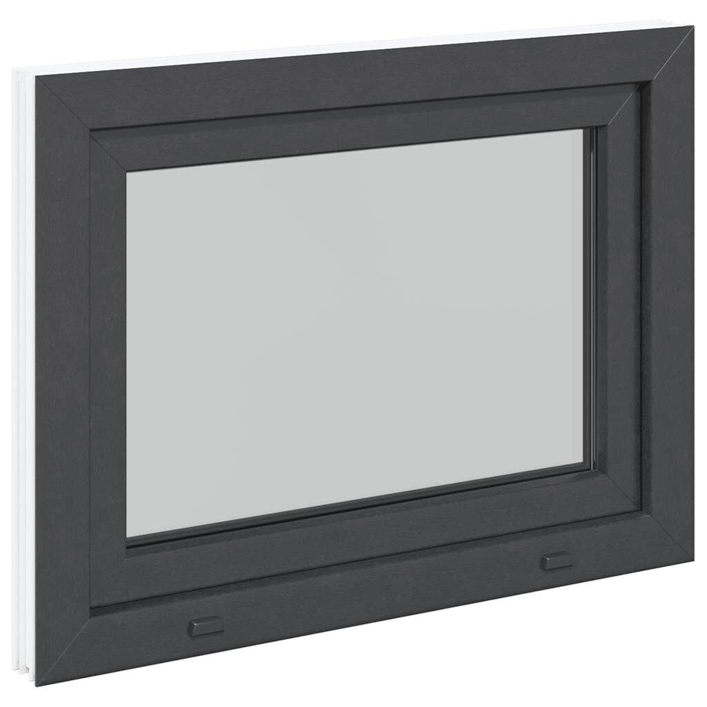 vidaXL Παράθυρο Υπογείου "RISOR" 80x70 εκ. Ανακλινόμενο & Περιστρεφόμενο DIN Δεξί Ανθρακί