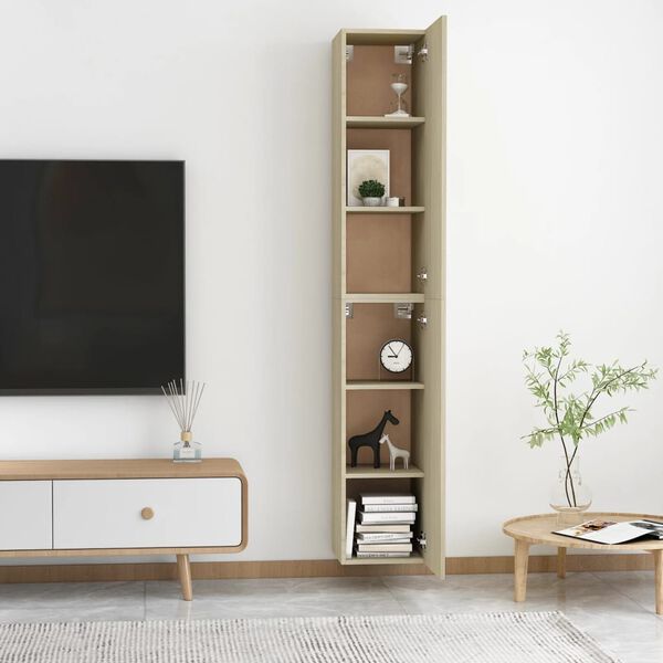 vidaXL Έπιπλο Τηλεόρασης 2 τεμ. Sonoma Δρυς 30,5x30x90 εκ. Επεξ. Ξύλο