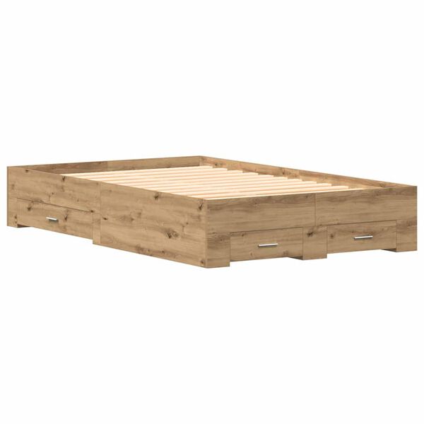 vidaXL Σκελετός Κρεβατιού Artisan Oak 120 x 190 cm Επεξεργασμένο ξύλο