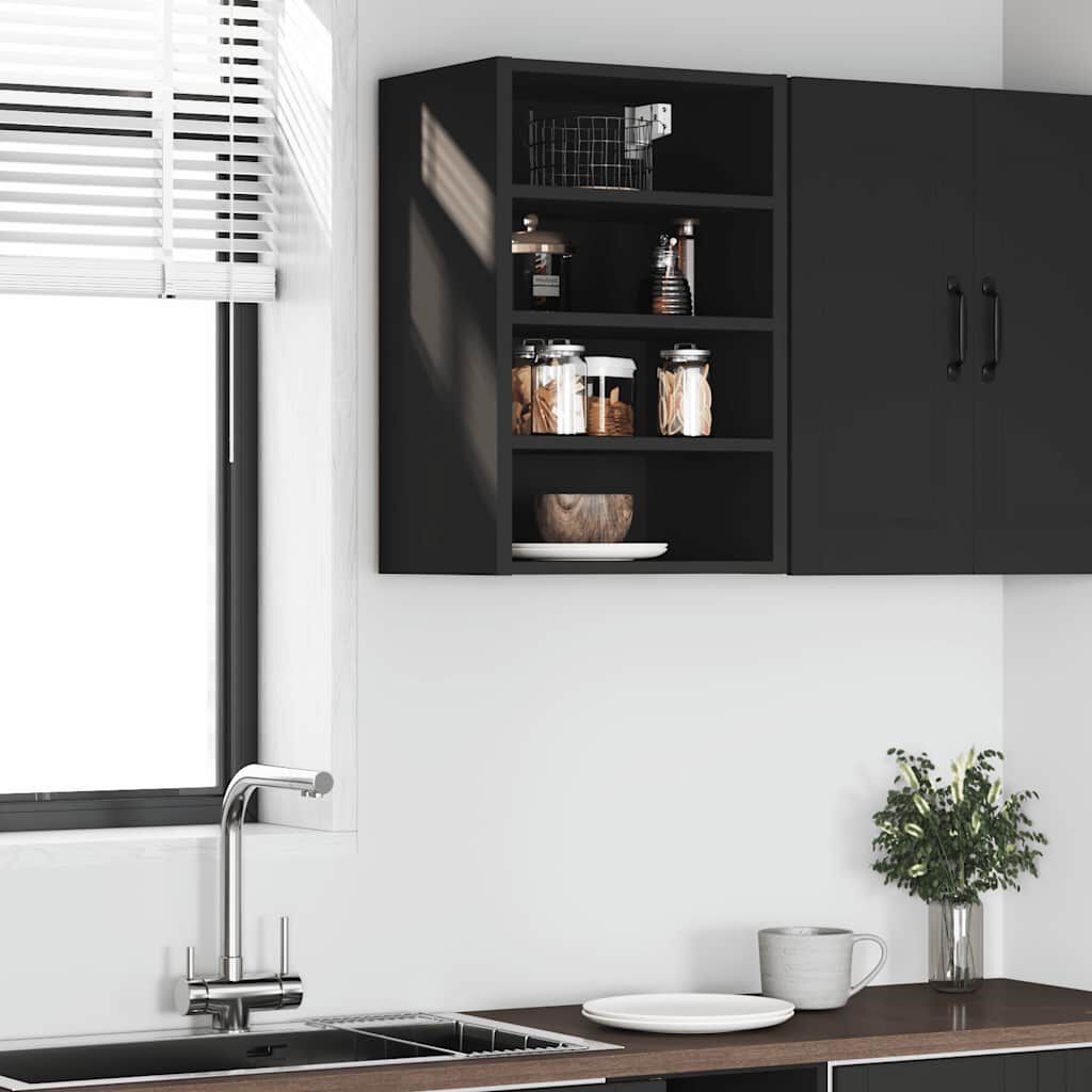vidaXL κρεμαστό ντουλάπι Riga Μαύρο 40x29,5x60 cm Κατασκευασμένο ξύλο