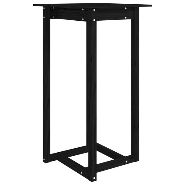 vidaXL Τραπέζι Μπαρ μαύρος 60x60x110 εκ. από Μασίφ Ξύλο Πεύκου