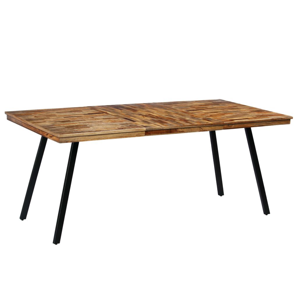 vidaXL Τραπεζαρία 180x90x76 εκ. από Ανακυκλωμένο Ξύλο Teak και Ατσάλι