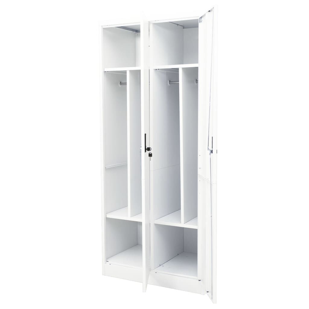 vidaXL Ντουλάπα Λευκή 80 x 50 x 180 εκ. από Χάλυβα