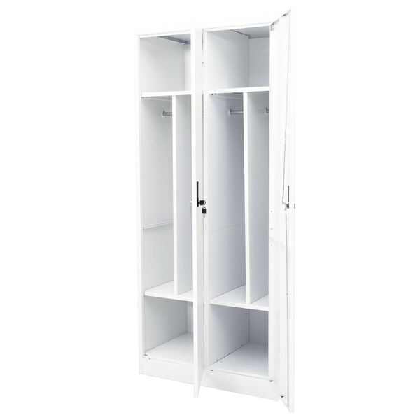vidaXL Ντουλάπα Λευκή 80 x 50 x 180 εκ. από Χάλυβα