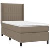 vidaXL &Kappa;&rho;&epsilon;&beta;ά&tau;&iota; Boxspring &mu;&epsilon; &Sigma;&tau;&rho;ώ&mu;&alpha; & LED Taupe 80x200 &epsilon;&kappa;. &Upsilon;&phi;&alpha;&sigma;&mu;ά&tau;&iota;&nu;&omicron;