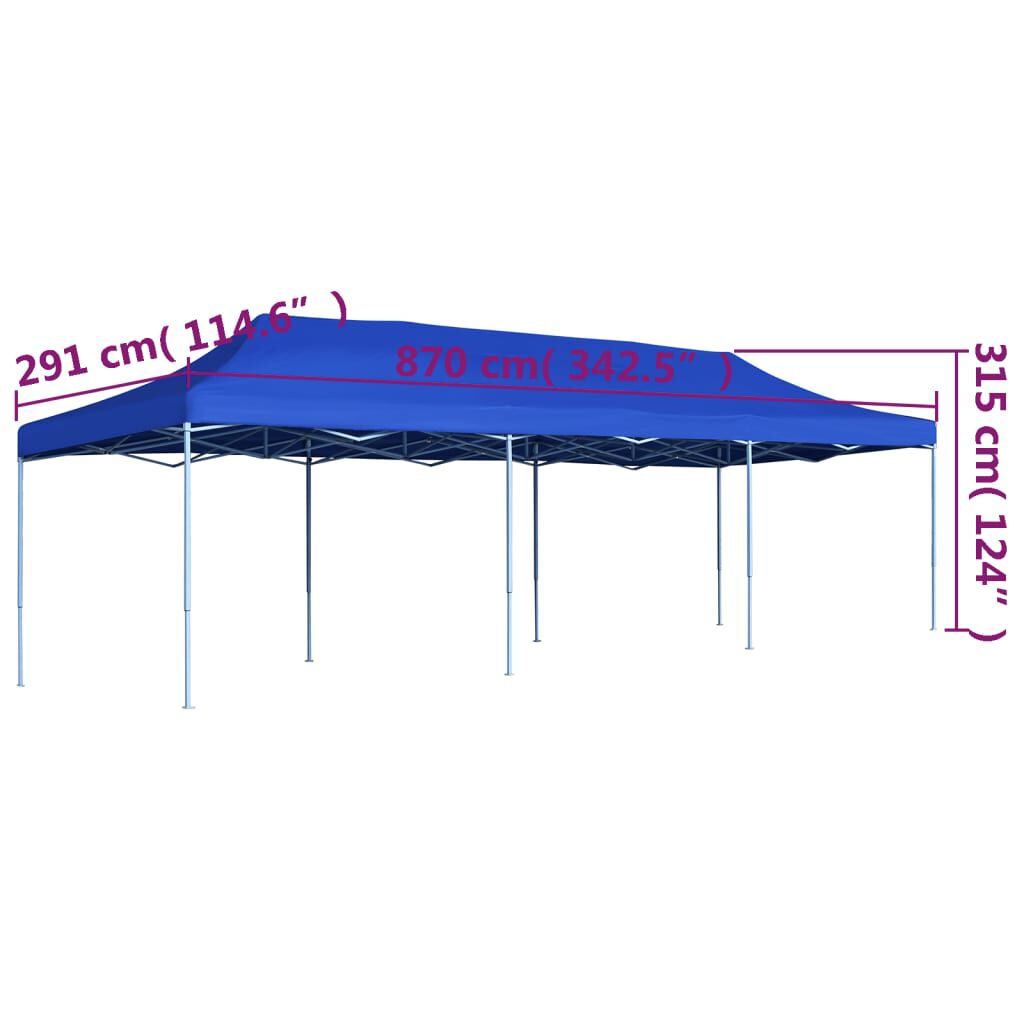 vidaXL Τέντα Εκδηλώσεων Πτυσσόμενη Pop-Up Μπλε 3 x 9 μ.