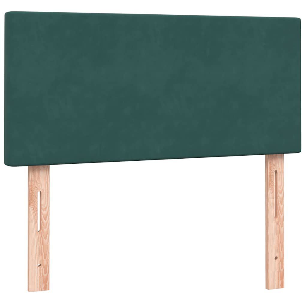 vidaXL Box Spring κρεβάτι με στρώμα σκούρο πράσινο 80x220εκ. Βελούδινο