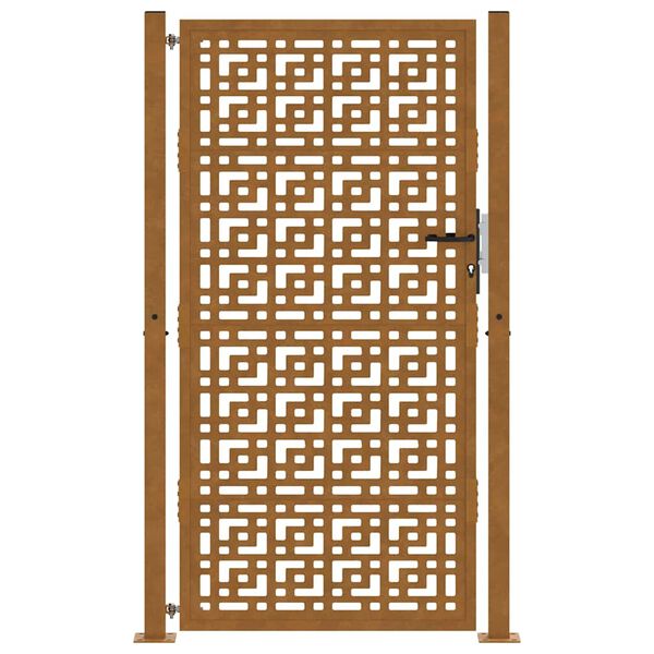 vidaXL Πύλη κήπου 105x180 cm Σταυρός σχεδιασμού από διαβρωμένο χάλυβα