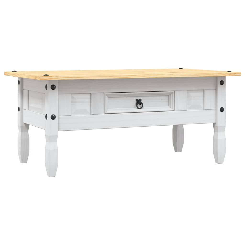 vidaXL Τραπέζι Σαλονιού Μεξικ. Στιλ Corona Λευκό 100x55x44 εκ. Πεύκο