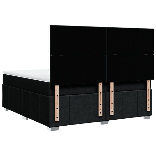 vidaXL Κρεβάτι Boxspring με Στρώμα Μαύρο 180x200 εκ. Υφασμάτινο