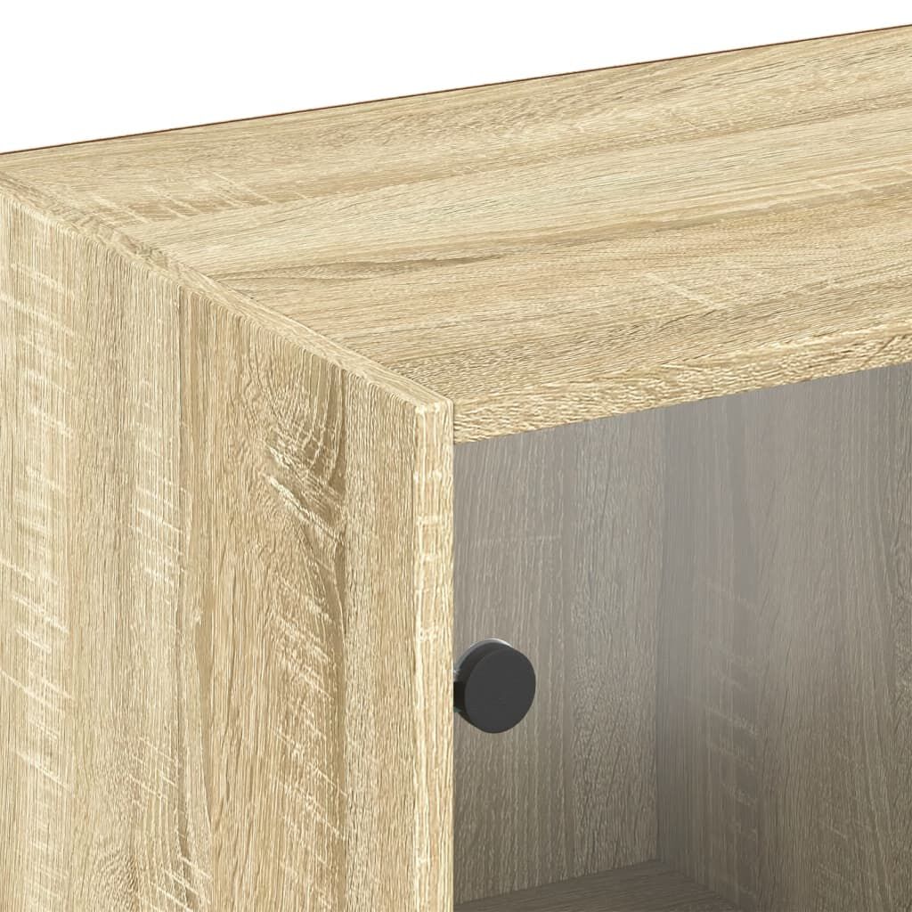 vidaXL Βιβλιοθήκη με Πόρτες Sonoma Δρυς 204x37x75 εκ. Επεξ. Ξύλο