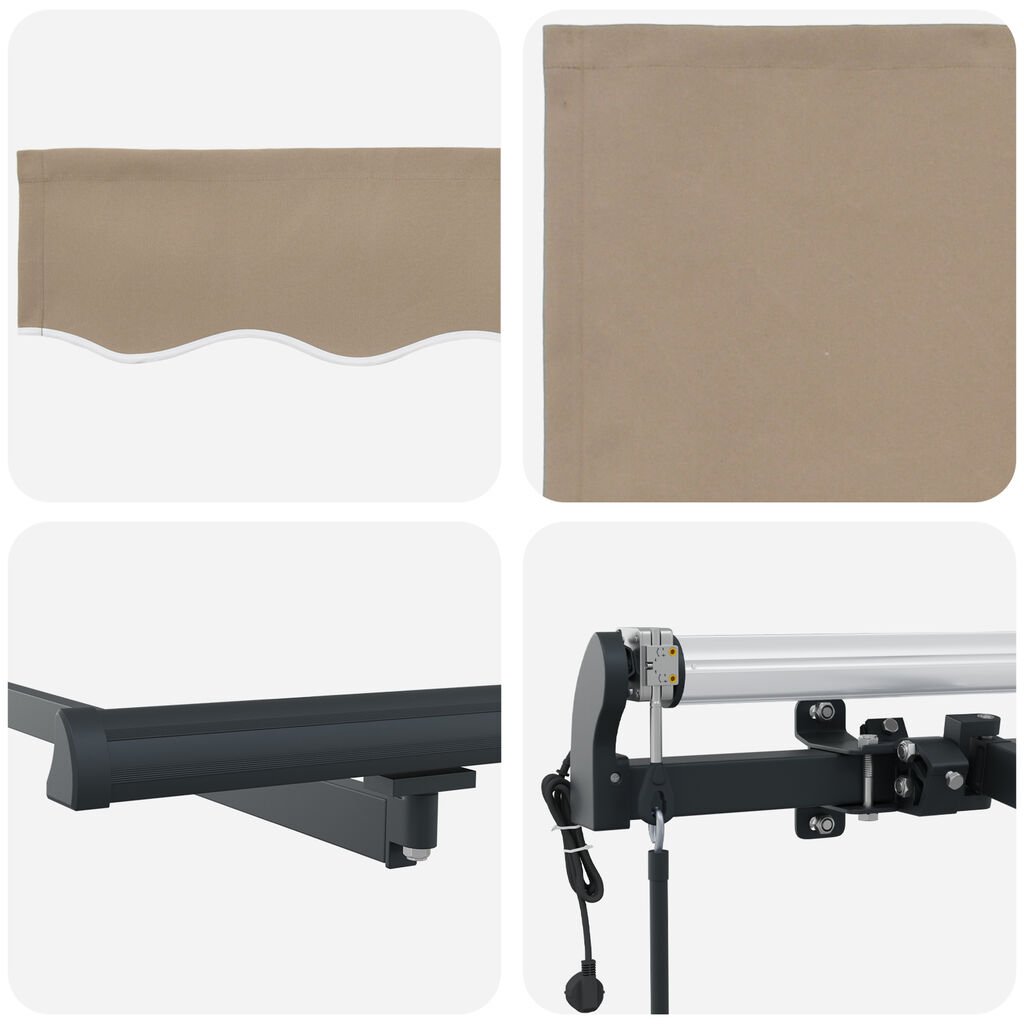 vidaXL Αυτόματη Ανασυρόμενη Τέντα Μπεζ 300x250 εκ., Fabric Replacement για πλαίσιο 3x2.5 μ. Μπεζ