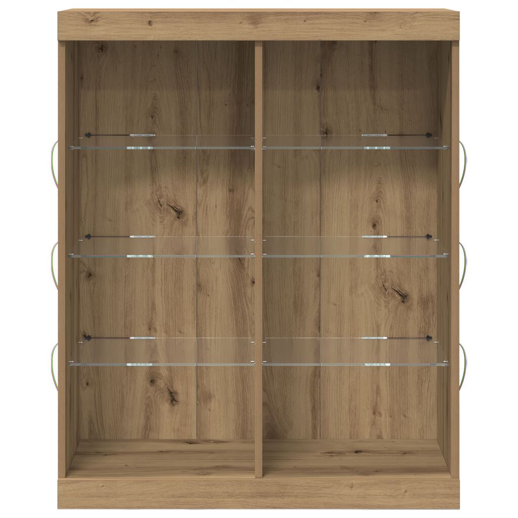 vidaXL Μπουφές με LED Φώτα Artisan Oak 41x37x100 εκ.