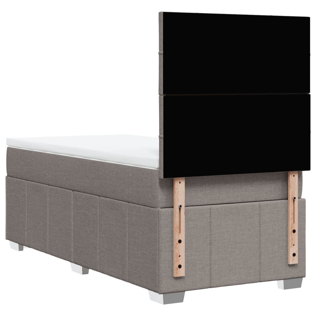 vidaXL Κρεβάτι Boxspring με Στρώμα Taupe 90x190 εκ.Υφασμάτινο