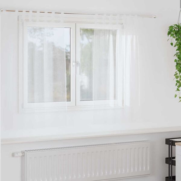 vidaXL Κουρτίνες με κουρτίνες 2 pcs Λευκό Πολυεστέρας
