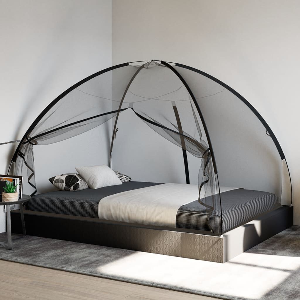 vidaXL Κουνουπιέρα Mongolia με Πόρτες 200Δίχτυ Μαύρη 200x150x140 εκ.
