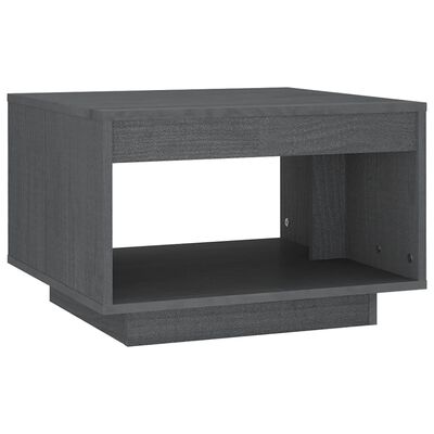 vidaXL Τραπεζάκι Σαλονιού Γκρι 50x50x33,5 εκ. από Μασίφ Ξύλο Πεύκου
